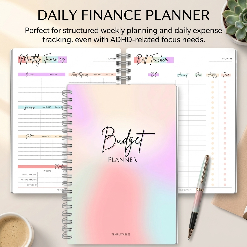 Planner Weekly Budget - Tagebuch für tägliche Einnahmen und Ausgaben,