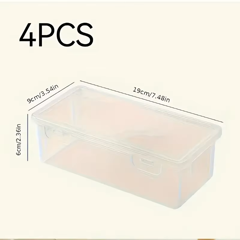 Stationery And Office Supply Stores - 4 große transparente PP-Aufbewahrungsboxen mit Deckeln,