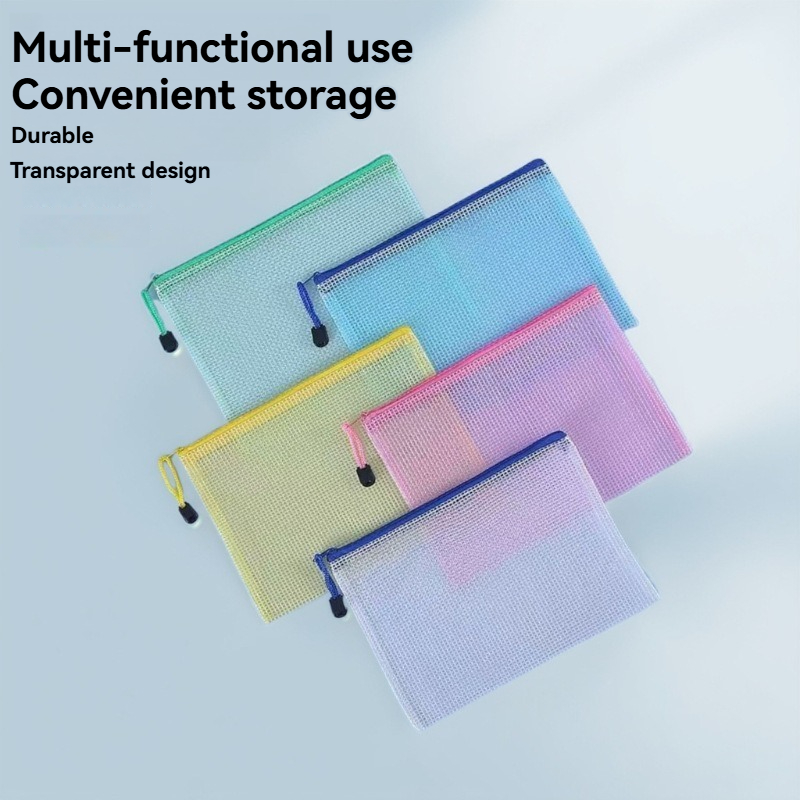 Portfolio Folder Zip - 5PCS Schreibwaren Lagerung Ordner Datei Mesh