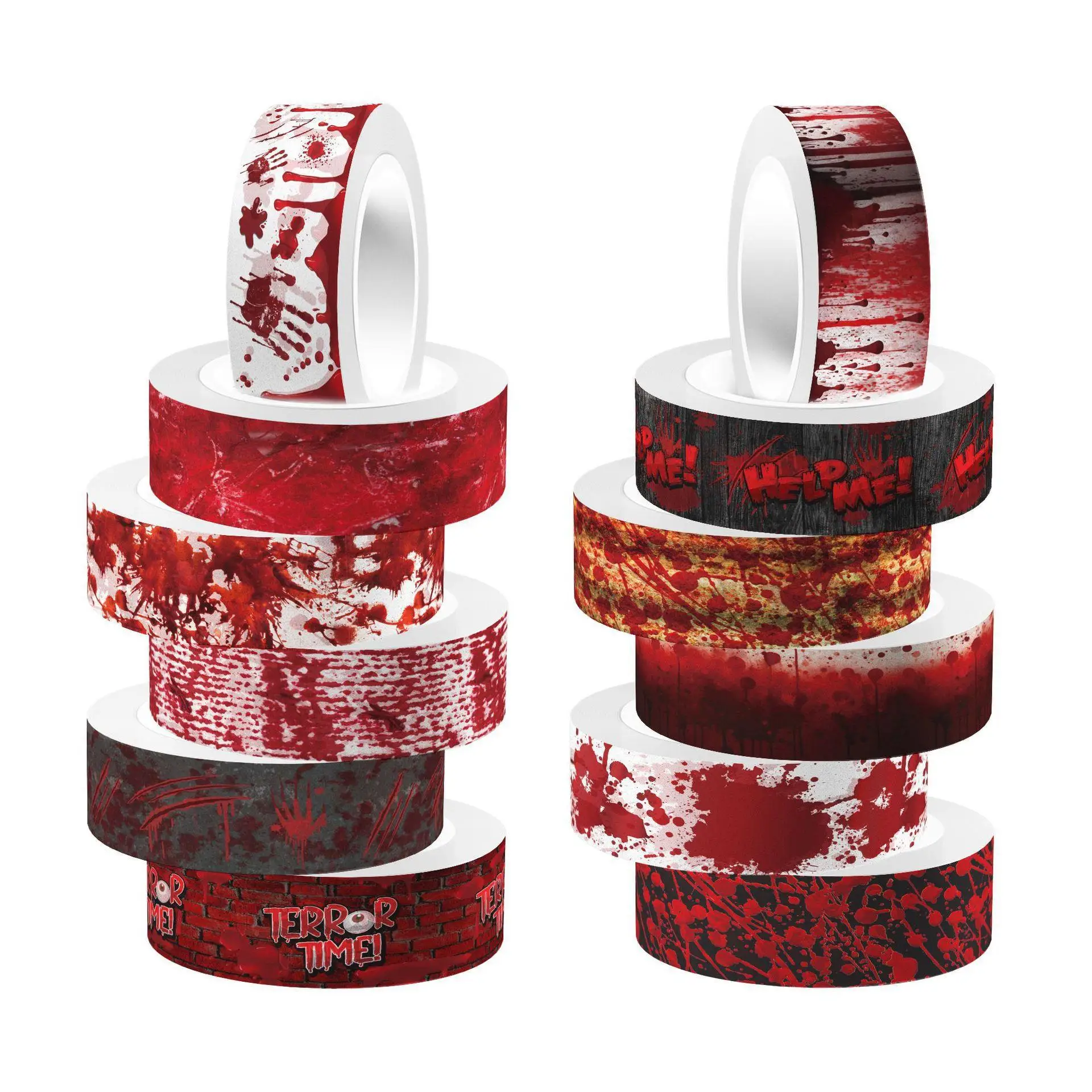 Washi Tape Set - Halloween blutige Hand blutende klare Rolle