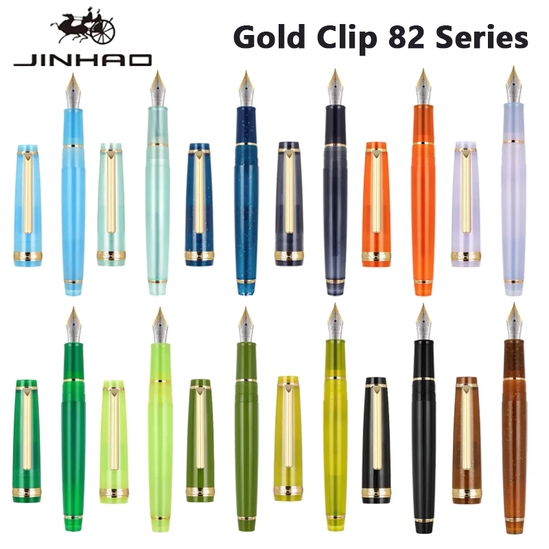Office Stationery Supply Business - Jinhao 82-Füllfederhalter, goldener Clip, EF/F/M-Feder, Acryl-Tintenstift,