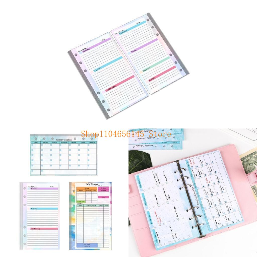 Planner Weekly Budget - Loseblatt-Nachfüllpapier, liniertes Blatt, Budget-/Woche-/Monatblätter, für Budget-Ordner,