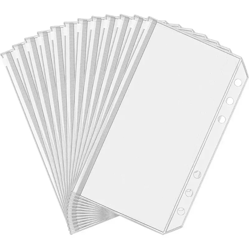 Planner Weekly Budget - 6-24 Stück A6 6-Loch-Reißverschluss-Bindertaschen, wasserdichte PVC-Bargeld-Budget-Umschläge,