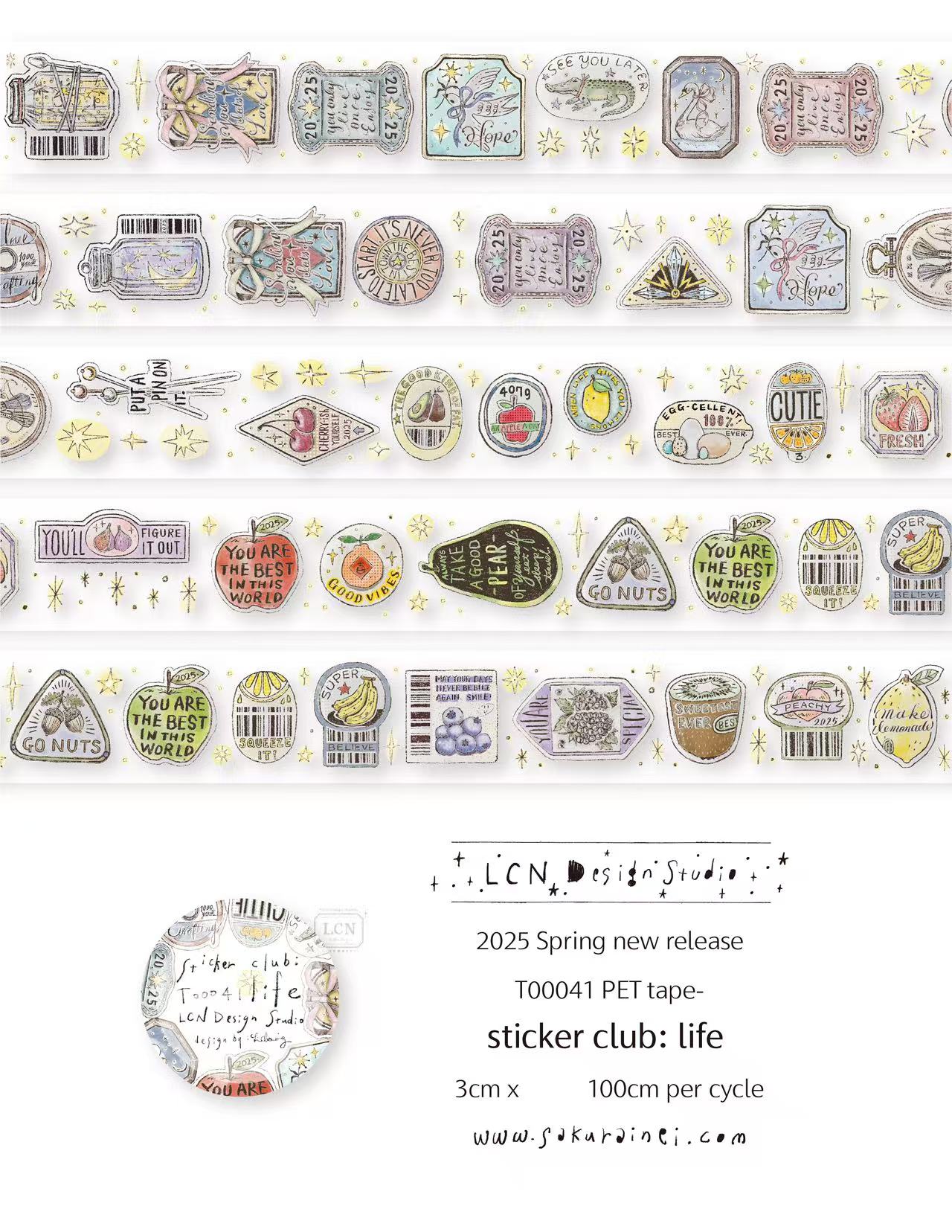 Washi Tape Set - 1 Loop LCN Vintage Aufkleber Club