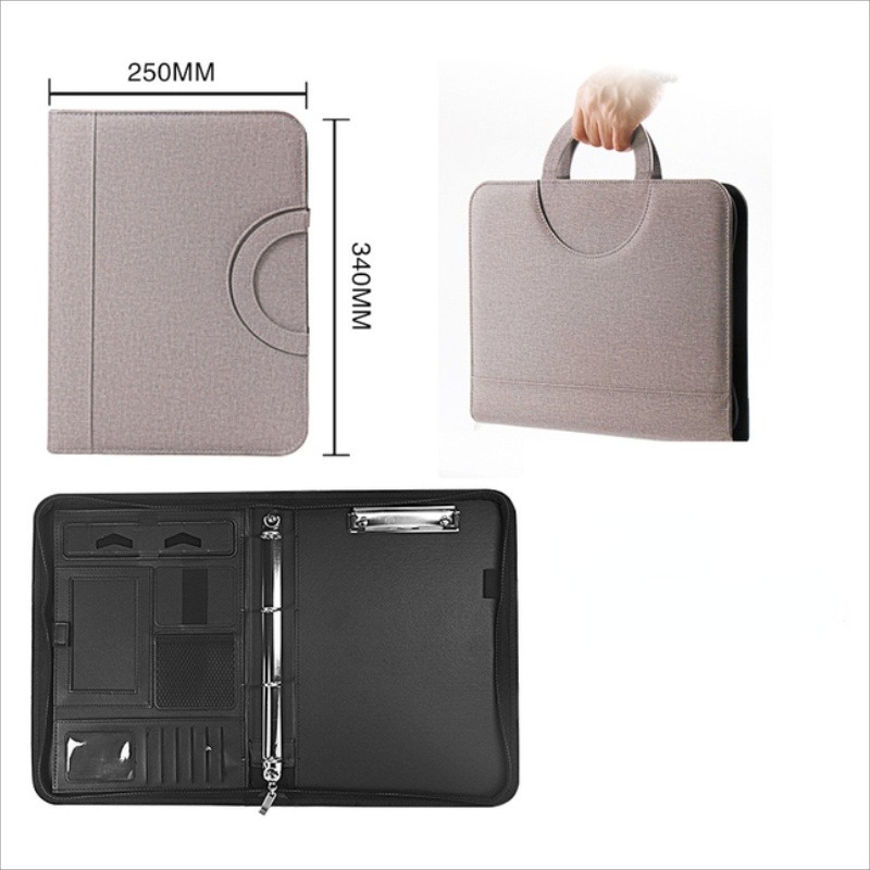 Portfolio Folder Zip - 1 Stück A4 PU-Leder Reißverschluss-Aktenmappe Dokumentenhalter