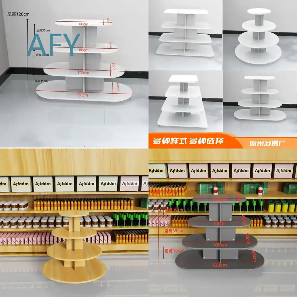 Stationery And Office Supply Stores - Runder Holzschrank für Supermärkte und Convenience