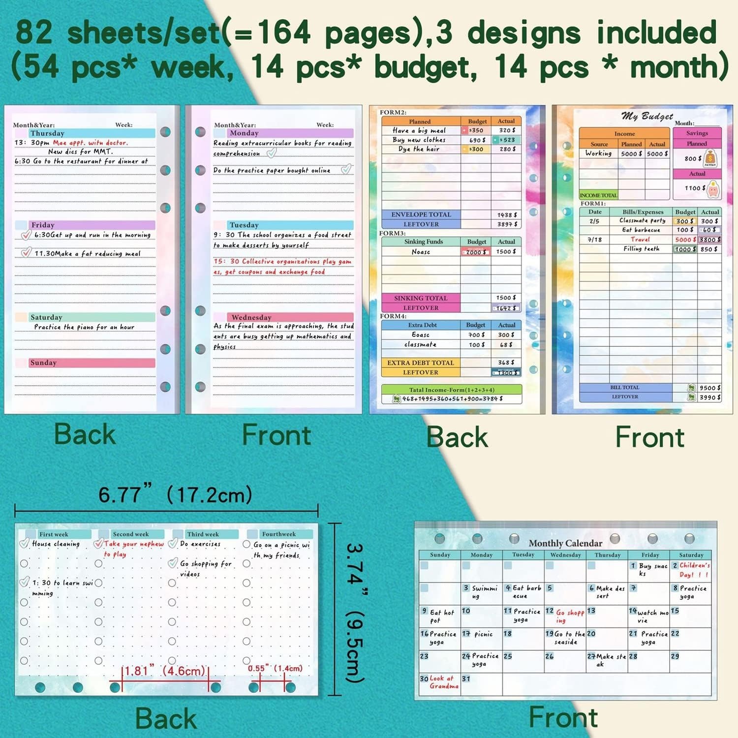 Set mit 6-Loch-A6-Ordnerminen  – Planner Weekly Budget Bewertung und Preis